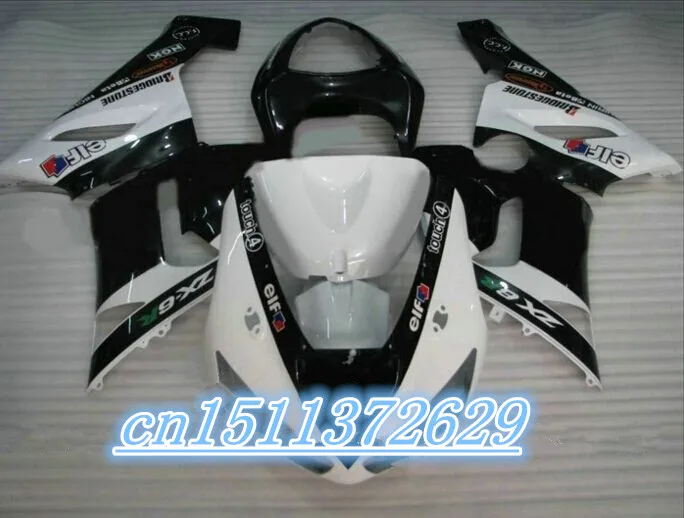 

Dor-Popular WEST white black full Fairing for KAWASAKI ZX6R 05 06 ZX-6R 2005-2006 ZX 6R 636 05 06 6R 2005 2006 body kit D