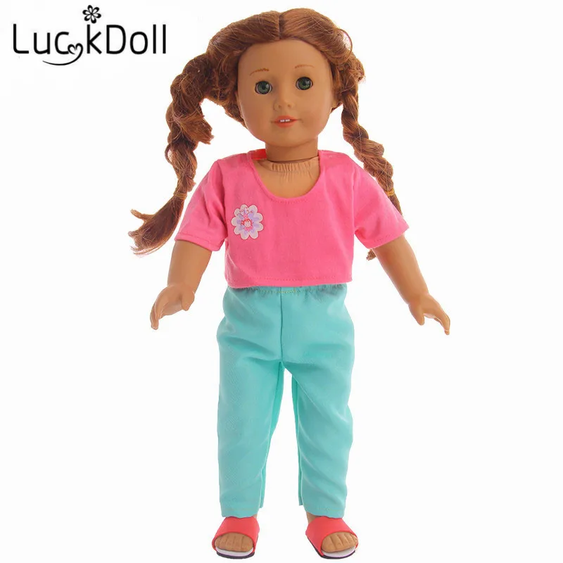 

Топы LUCKDOLL с леггинсами для куклы 18 дюймов или 43 см, аксессуары для кукол