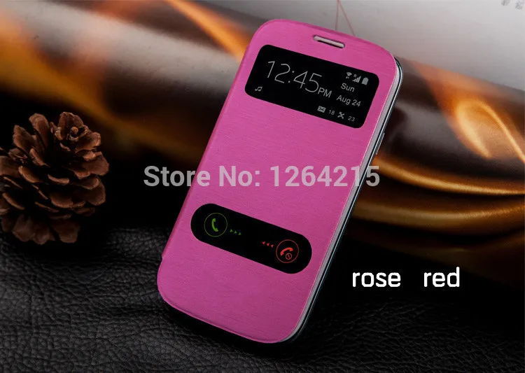 Чехол для Samsung Galaxy S3 SIII i9300 i9308 Роскошный кожаный чехол с двойным окошком модные