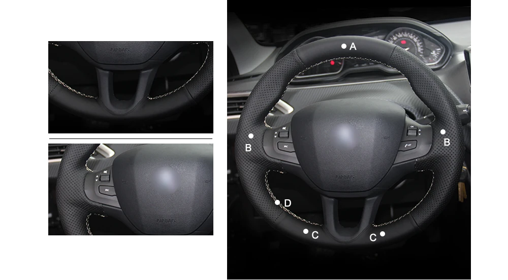 MEWANT черная крышка рулевого колеса из искусственной кожи для peugeot 208 2011- peugeot 2008 2013