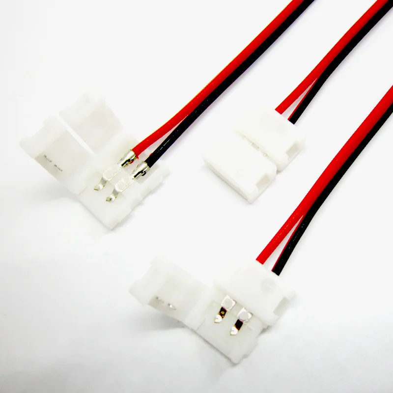 50 шт./лот 2 Pin сварочный Бесплатный 3528 LED разъем полосы на 1 конец для 8 мм ширина