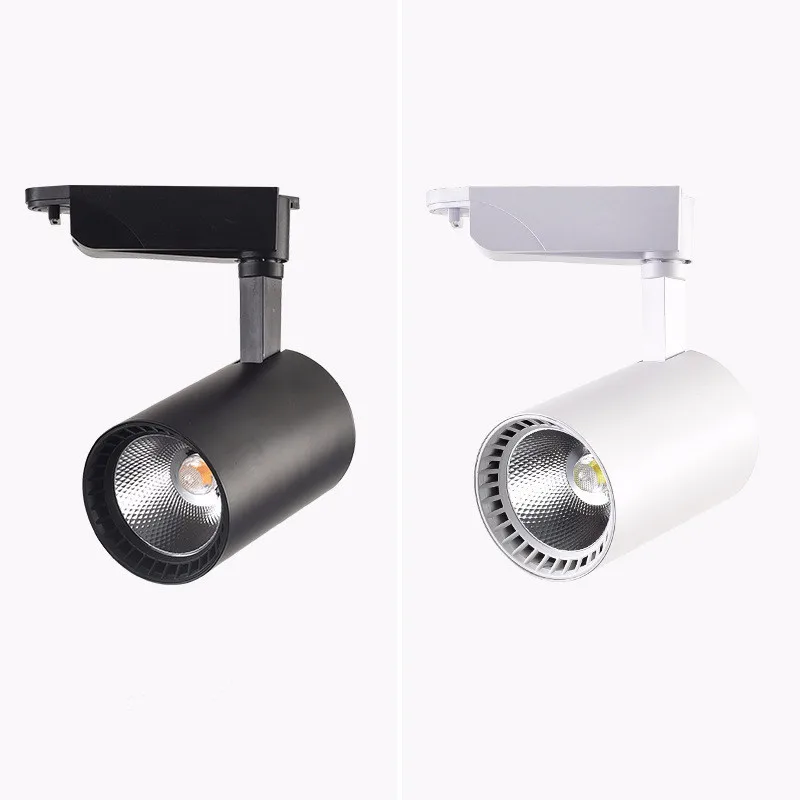 Новый LED COB рельсовый свет AC85 265 V прожектор Регулируемый трек освещение лампа для