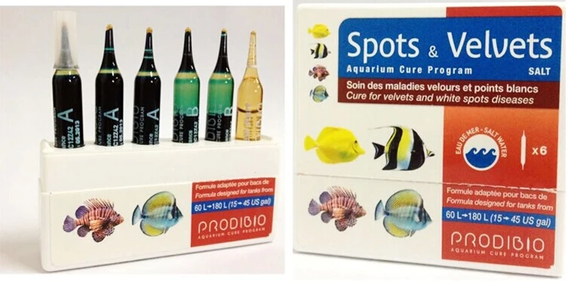 Prodibio Spot &amp Velvets 6 флаконов для морской аквариум с соленой водой лекарственные