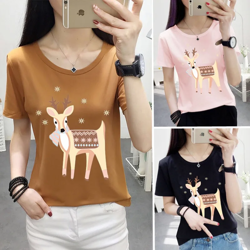 2019 Женская Брендовая женская летняя футболка с коротким рукавом и круглым