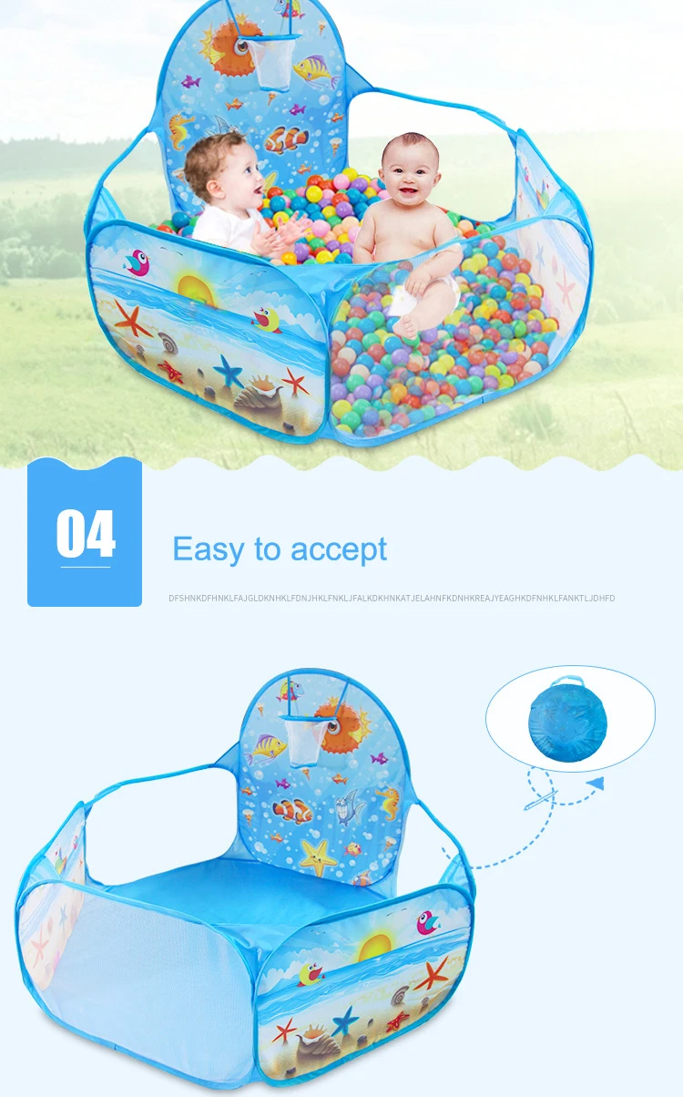 Открытый шатер серии океана новые игрушки мультфильм игра мяч ямы портативный складной бассейн детские спортивные развивающие игрушки с корзиной
