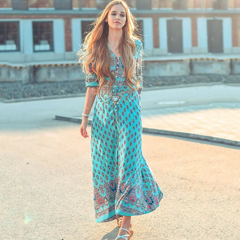 Женское платье туника с длинным рукавом большого размера|maxi dress|bohemian dressmaxi dresses long