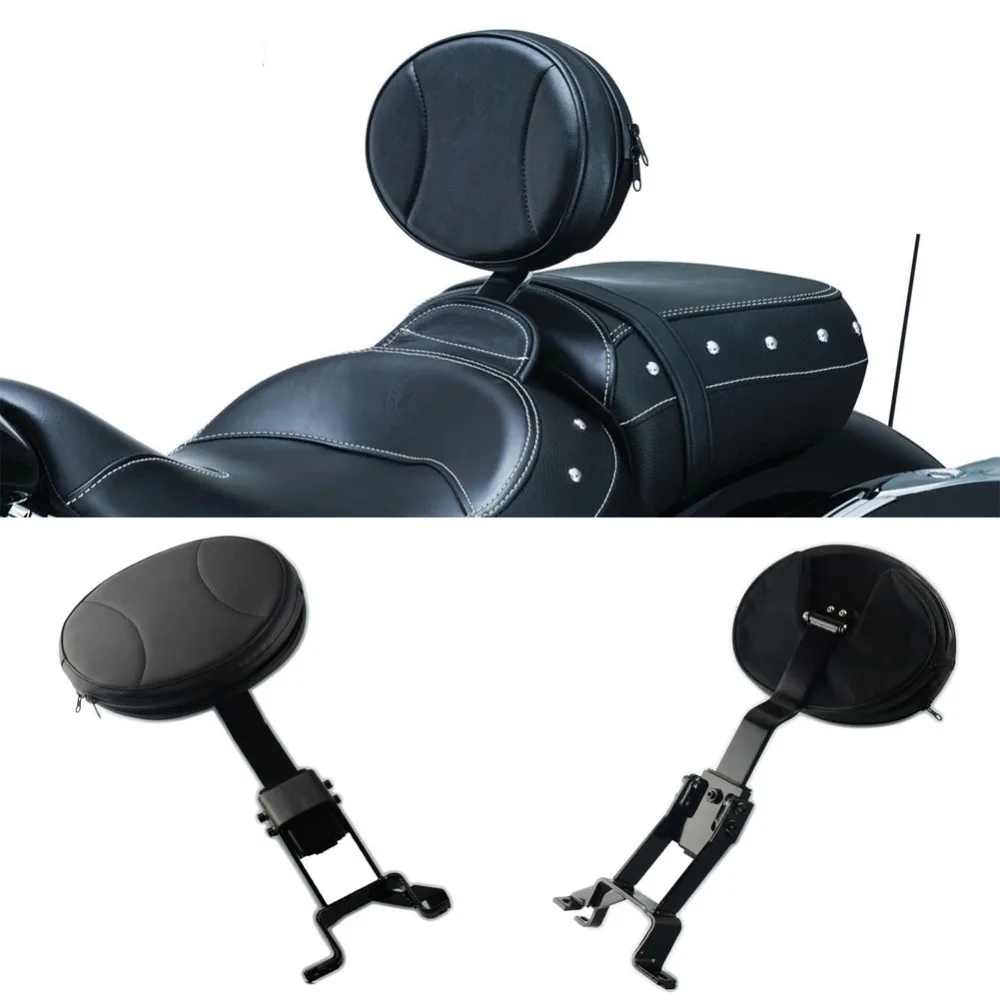 Motorcycle Plug-In Detachable Oval Rider Driver Nails Black Backrest + Mounting For Indian Chieftain Chief Vintage 2014-2018 |
