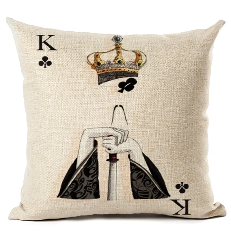 Карты покер Дизайн Подушки Чехлы для мангала Лен Room Decor Роскошные Queen Пледы