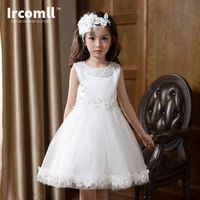 2017 summer princess dress for girls white moana floral nail bead kids dresses for 3 10 yeals kids clothes for wedding party