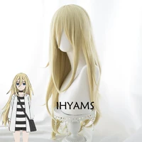 anime angels of death rachel gardner ray 80cm long straight blonde cosplay wig synthetic full hair wig cap