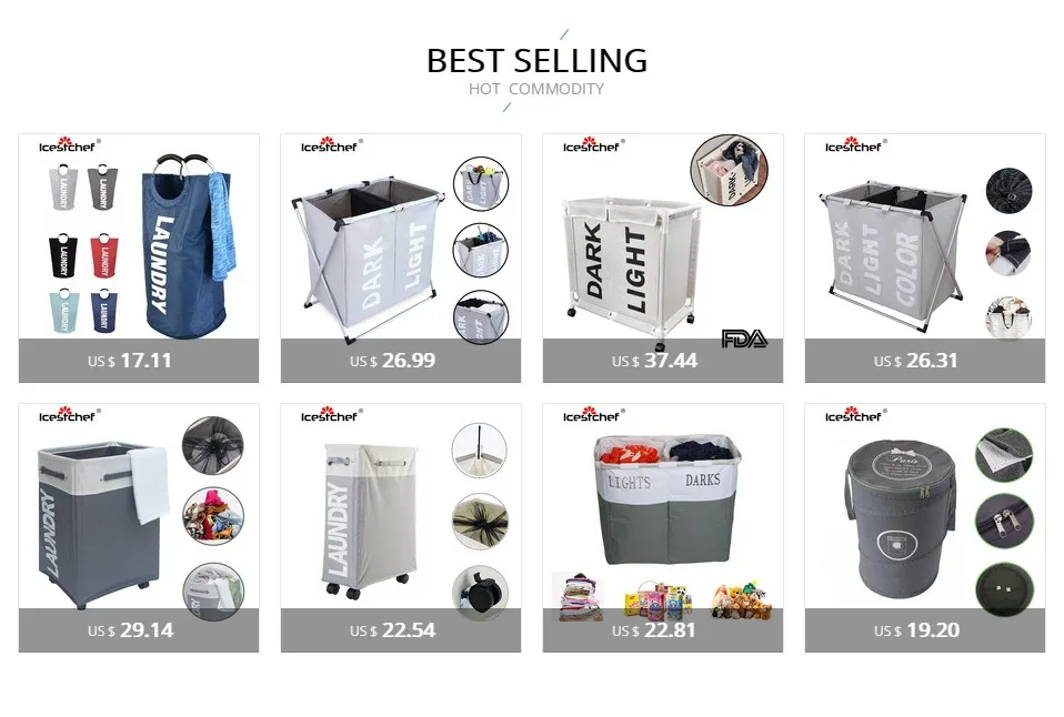 ICESTCHEF 600D ткань Оксфорд для стирки грязной одежды корзина ванная комната корзина для белья складной мешок для хранения Организатор 3 Gird
