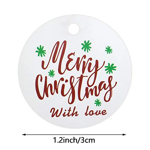 Круглые рождественские бирки с надписью Merry Christmas 100 шт.|Канцелярские наклейки| |