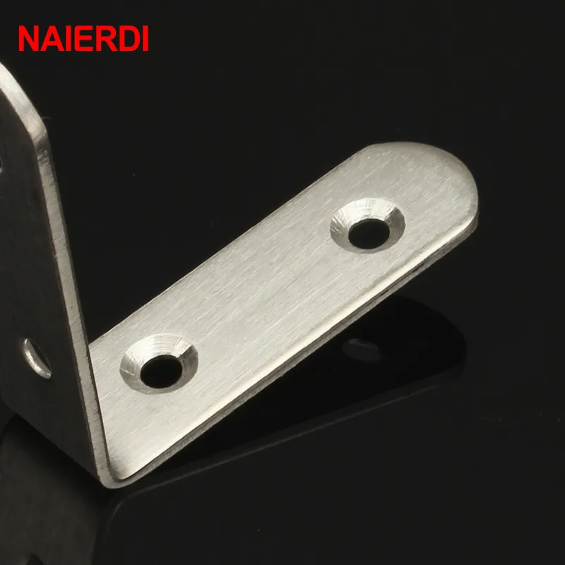 NAIERDI 2 шт. 65x65x20 мм Угловые скобы из нержавеющей стали стеклянные защитные крепежи