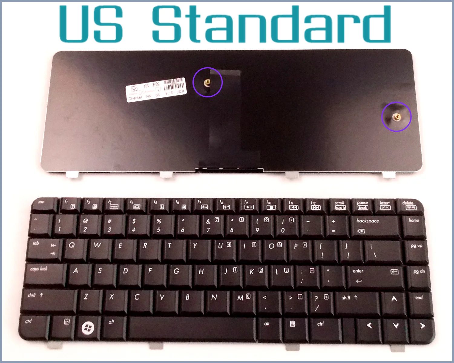 Английская версия клавиатуры для ноутбука HP/Compaq 540 541 550 6520 6520S 6720 6720S V061126AS1 455264 001