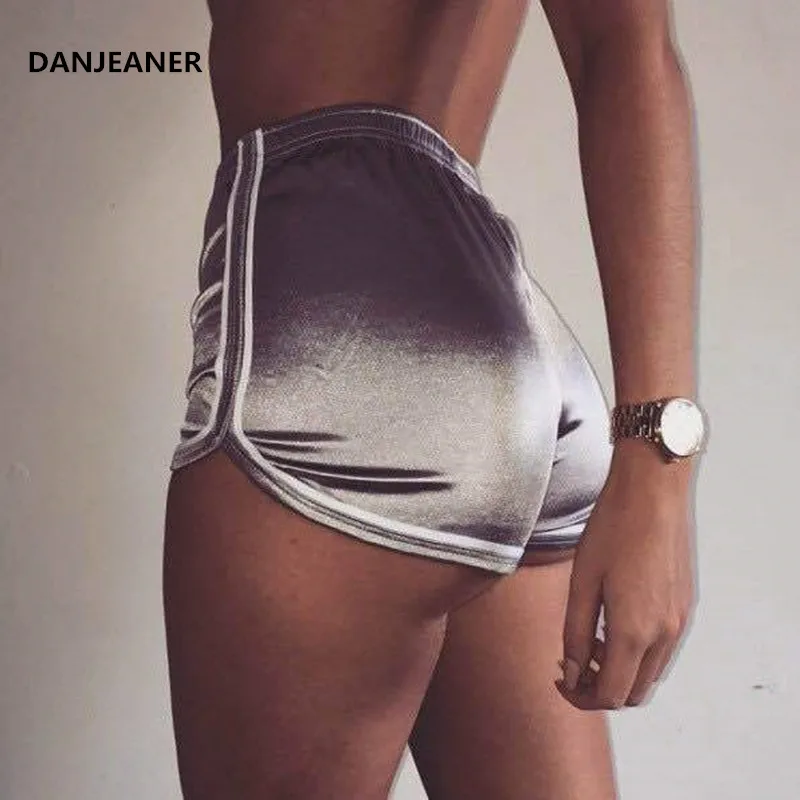 Женские шелковистые шорты Danjeaner тонкие пляжные повседневные с белым краем