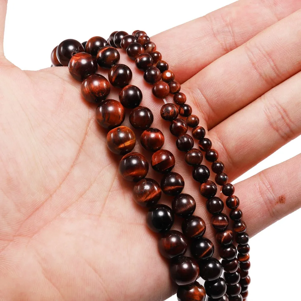 

1strand/lot Natural Stone Red Tiger Eye Agates Round Beads Loose Spacer Bead For Jewelry Making DIY Necklace Bracelet Wholesale