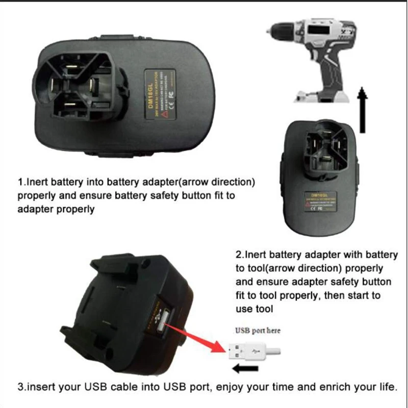 Адаптер для аккумулятора Dm18Gl Milwaukee 18V и Dewalt 20V литиевая батарея Craftsman 19.2 никелевый