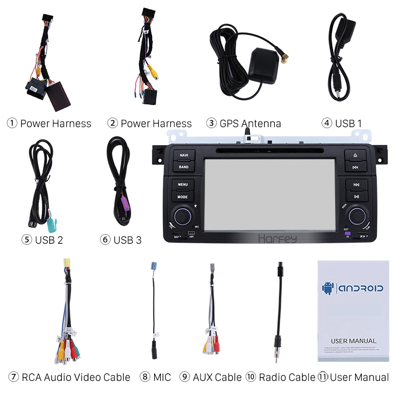 Harfey Android 8 0 7 дюймов 1Din автомобиля радио для Rover 75 мг ZT MG7 M3 BMW E46 316i 318i gps