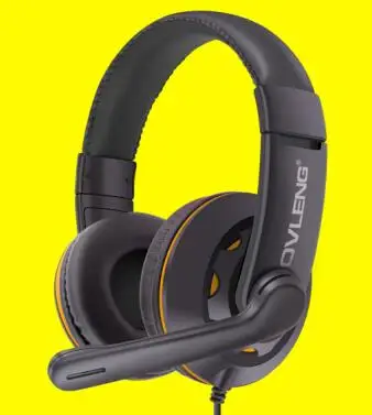 Цвет: желтый OVLENG-Q5 Игровые наушники большие наушники usb-разъем с микрофоном Стерео объемные наушники для ПК и ноутбуков - Цвет: Цвет: желтый
