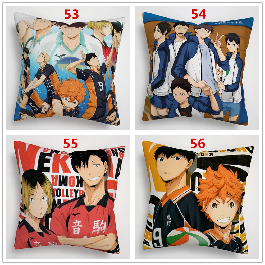 Suef Аниме Манга Haikyuu! Haikyuu аниме Двусторонняя диванная подушка крышка 16x16 дюймов 40x40 см