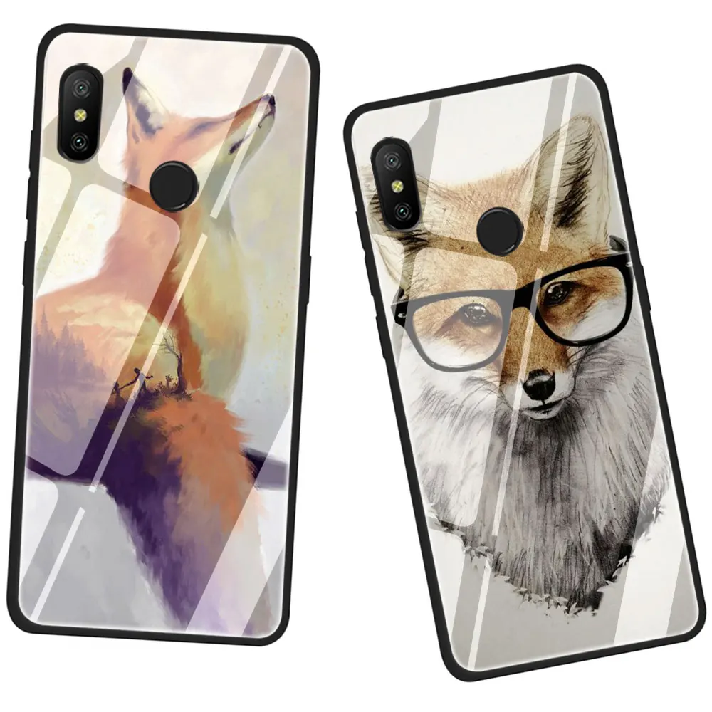 Чехол Sly fox из закаленного стекла для телефона Xiaomi Mi 8 9 Redmi 4X 6A Note 5 6 7 Pro Pocophone