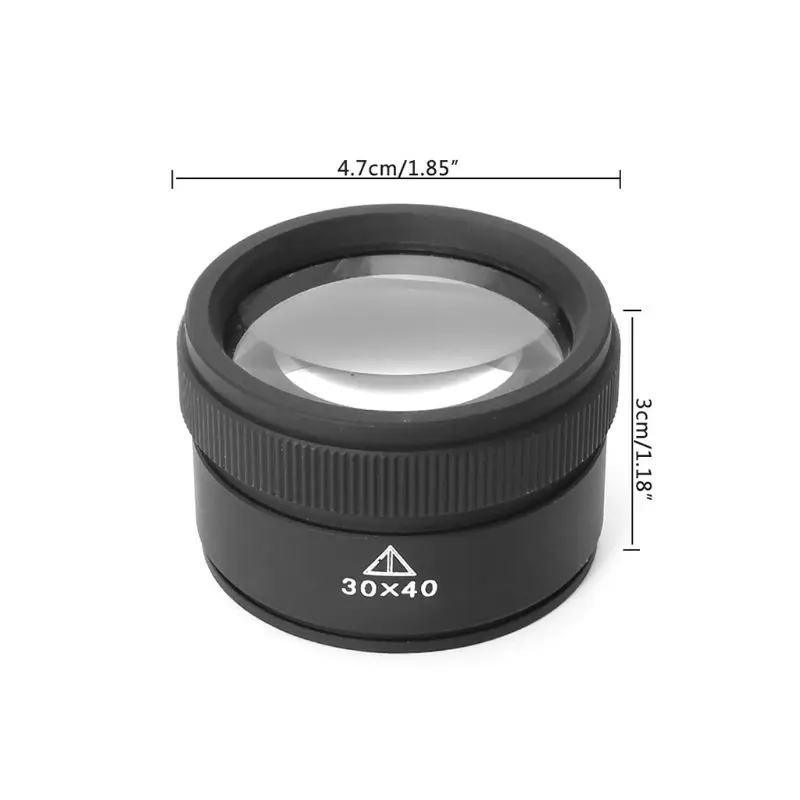 

30X Optics Loupe Metal Magnifier Jeweler Coins Stamps Magnifying Glass Lens Measure Tools