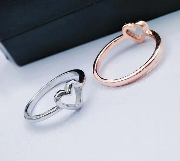 2019 New Fashion Rose Gold Color Heart Shaped Wedding Ring for Woman Free shipping | Украшения и аксессуары