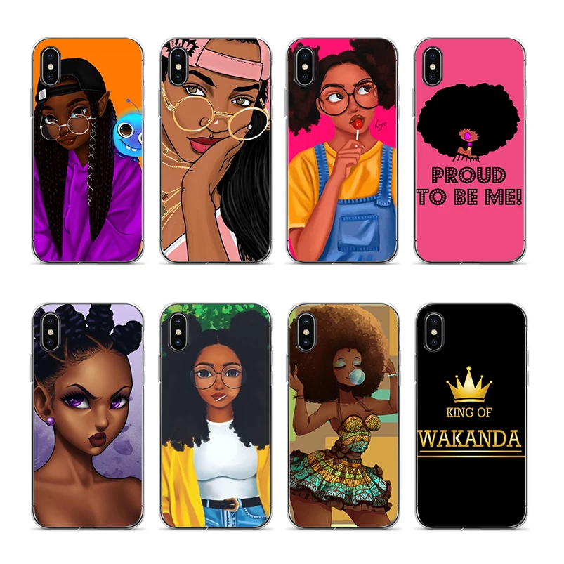 2bunz Melanin Poppin Aba Мягкий силиконовый чехол для iPhone 7 8 5S 6S 6plus 8Plus X XR XS XSMAX чехлы