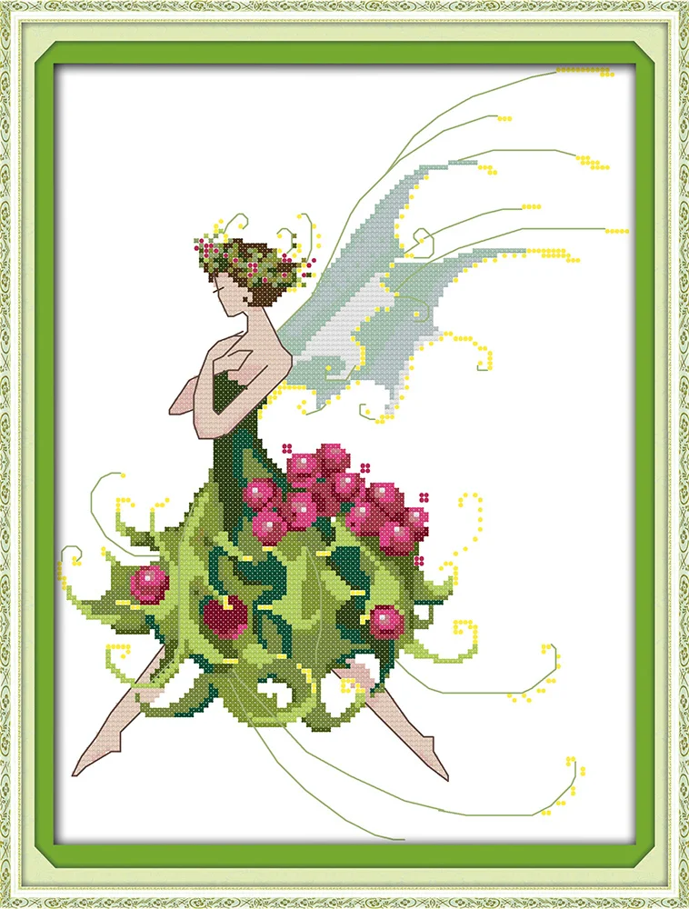 Holly fairy cross stitch kit cartoon beauty count stamped fabric 14ct 11ct hand embroidery DIY handmade needlework supplies bag | Дом и сад