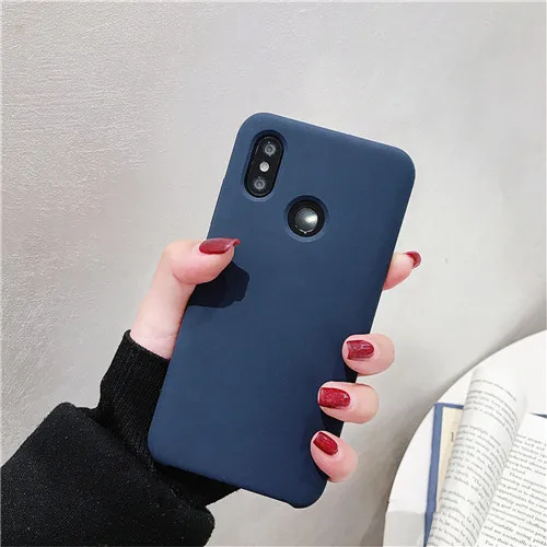Midnight blue Жидкий чехол для телефона для Xiaomi mi A2 Lite mi 8 Lite Max 3 mi x 2 2S 6 mi 9 чехол силиконовый чехол для Red mi Note 7 5 6 Pro 6A - Цвет: Midnight blue
