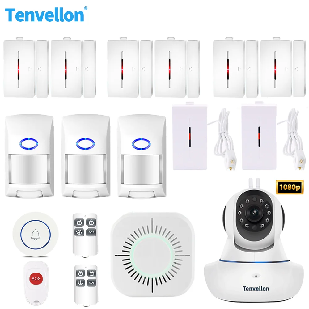 Сигнализация s безопасность дома Aalarm система 1080 P wifi ip-камера Беспроводная 433 МГц датчик сигнализации Yoosee alarma wifi Каса инфракрасный
