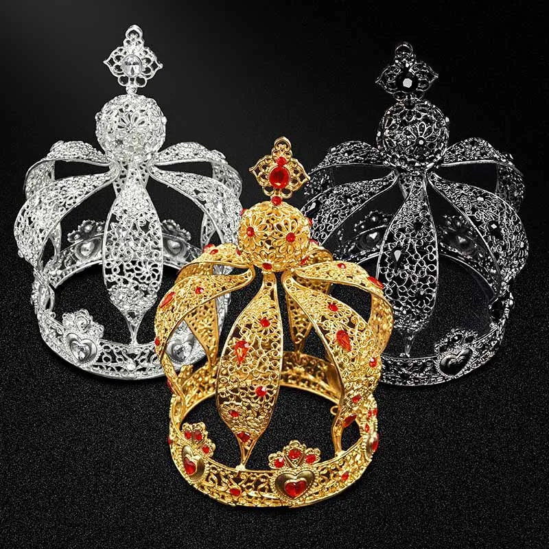 Вечерние диадемы FORSEVEN золотистые белые черные с украшением в виде короны для