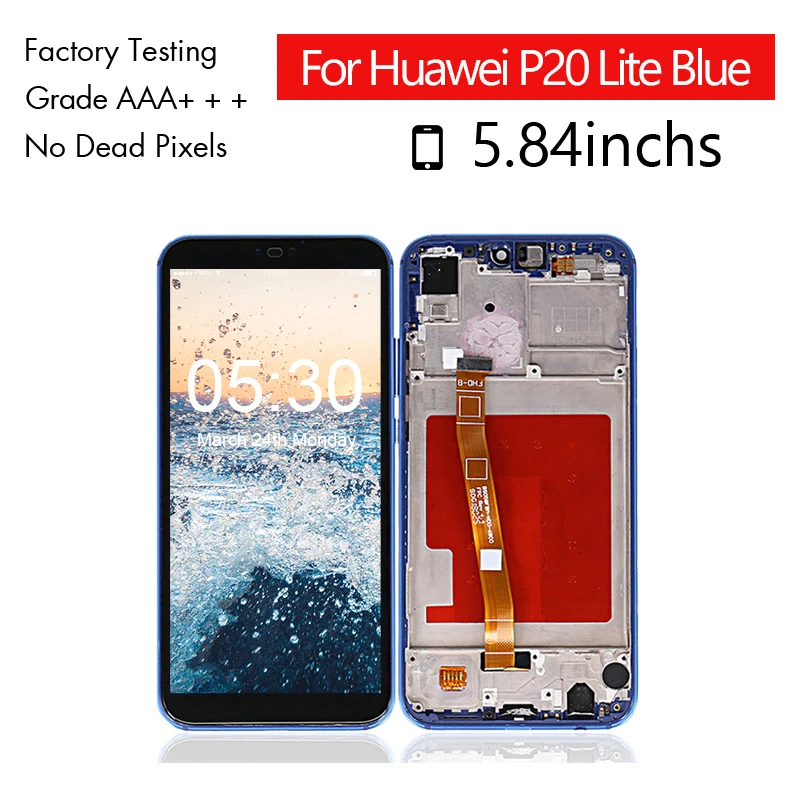 10 шт./лот для huawei P20 Lite ЖК-дисплей сенсорный экран в сборе с рамкой ЖК-экран |
