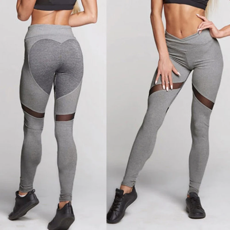 ZELLY 2018 Мода готический Push Up леггинсы Фитнес Для женщин брюки сердце любовь черные