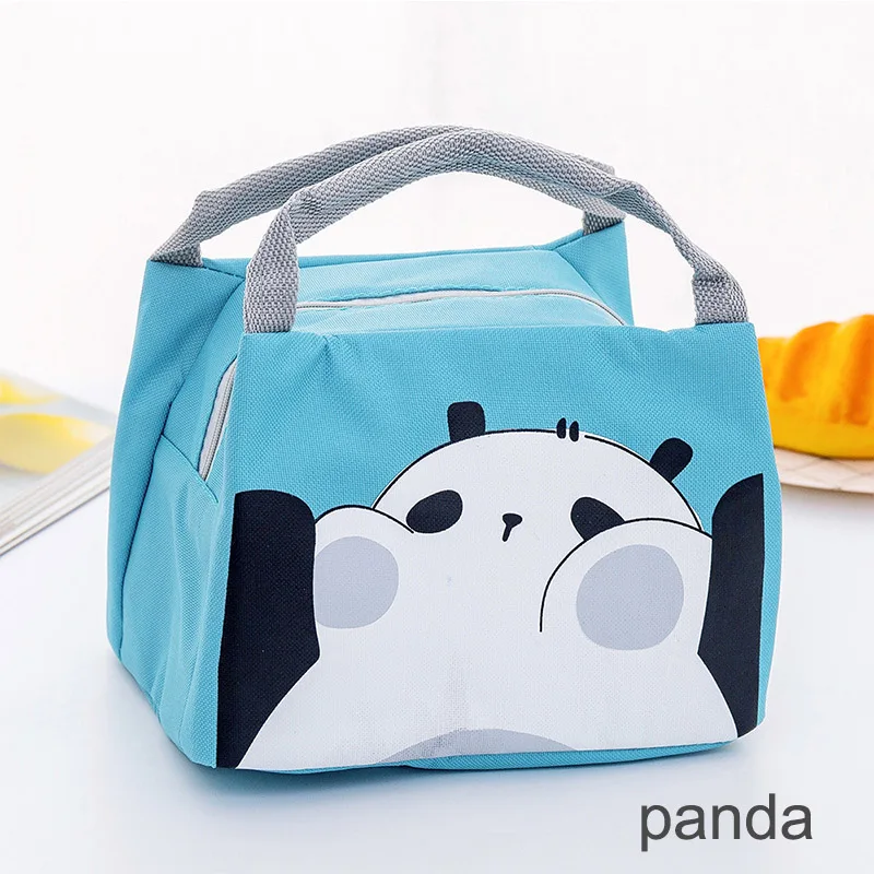 panda Изолированные сумки-холодильники, портативные женские и детские Ланчбокс с мультяшными животными, принадлежности для пикника, сумка для обеда, 1 шт., Ланч-бокс, сумка - Цвет: panda