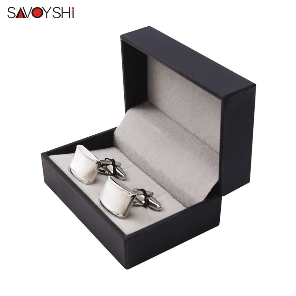 

SAVOYSHI Luxury Seashells Stone Cufflinks for Mens Shirt Cuff bottons High Quality White Cuff links Designer Brand Jewelry