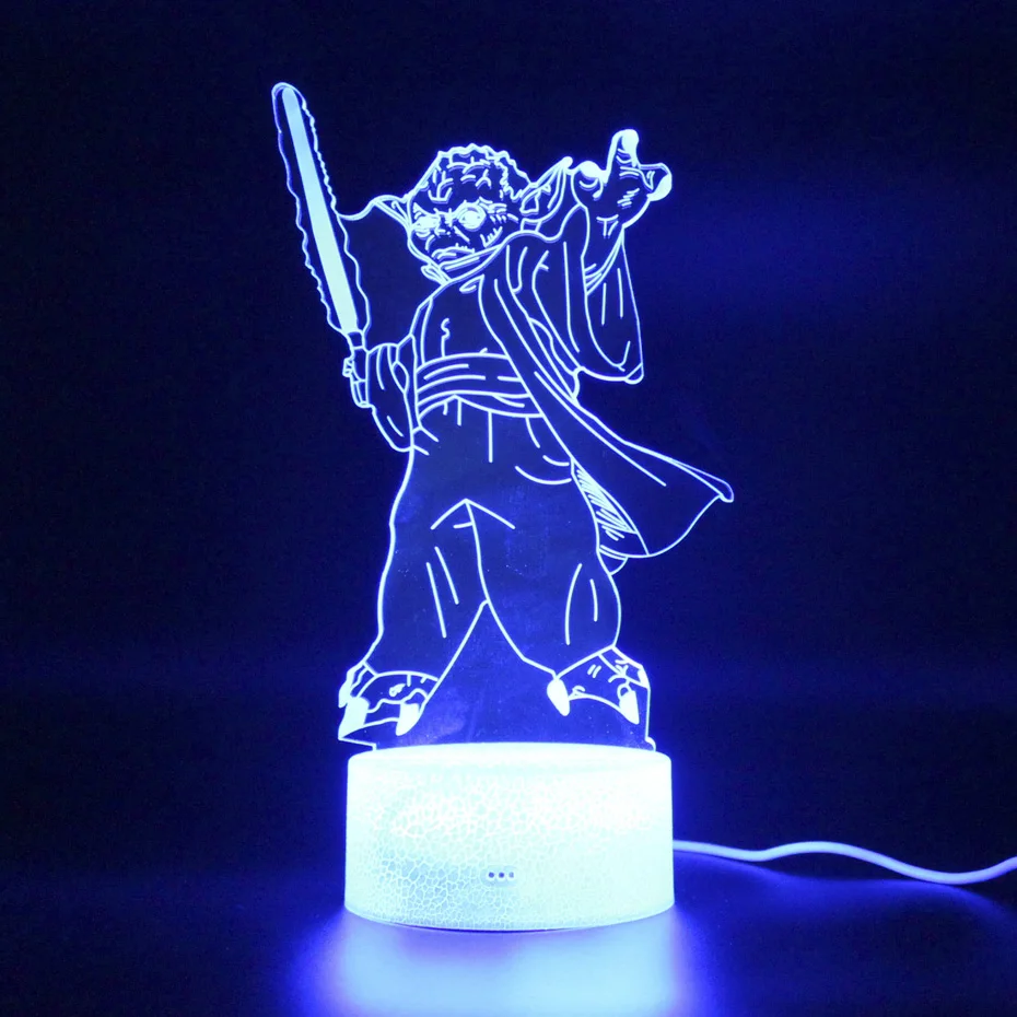 Лампа Yoda иллюзия пульт дистанционного управления 3d настольная лампа