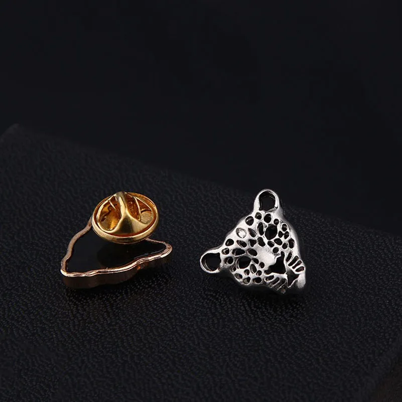 Модные креативные унисекс милые леопардовые головки рубашки воротник Кнопка