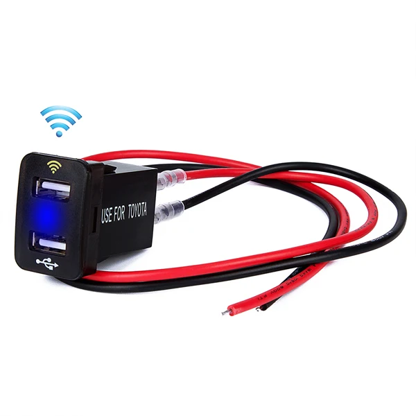 Blue Быстрое Автомобильное зарядное устройство для Toyota DC 12-24 в двойной порт USB быстрая зарядка светодиодный дисплей 4.2A автомобильное зарядное устройство адаптер Bluetooth позиционирование - Название цвета: Blue