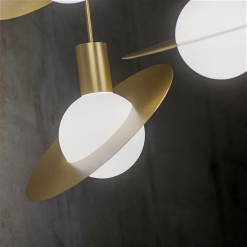

Nordic post-modern led pendant light restaurant bar clothing store cafe model room lighting fixture simple gold metal lamp
