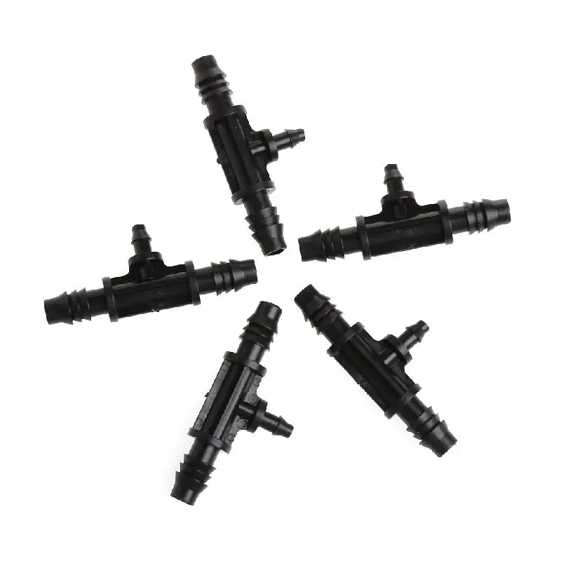 Новый 3 сторонний пластиковый колючий соединитель трубы шланг 4/7 мм 8/12 полива