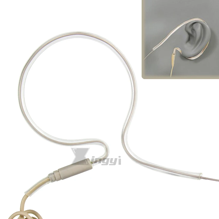 Beige Mini XLR 3 Pin TA3F Wired Single Earhook Headset Mic Condenser Microphone Mike For SAMSON Wireless Bodypack Transmitter |