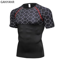 ganyanr running t shirt men basketball tennis sportswear tee sport fitness gym compression jogging exercise tights tops rashgard