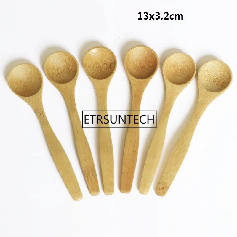 13cmx3.2cm 8 Размер, маленькие бамбуковые ложки, натуральные, Eeo-Friendly, мини-ложки для меда, кухонные, мини-ложки для кофе, чайная ложка для детей, совок для мороженого, 9~ 16 см - Цвет: 13cmx3.2cm