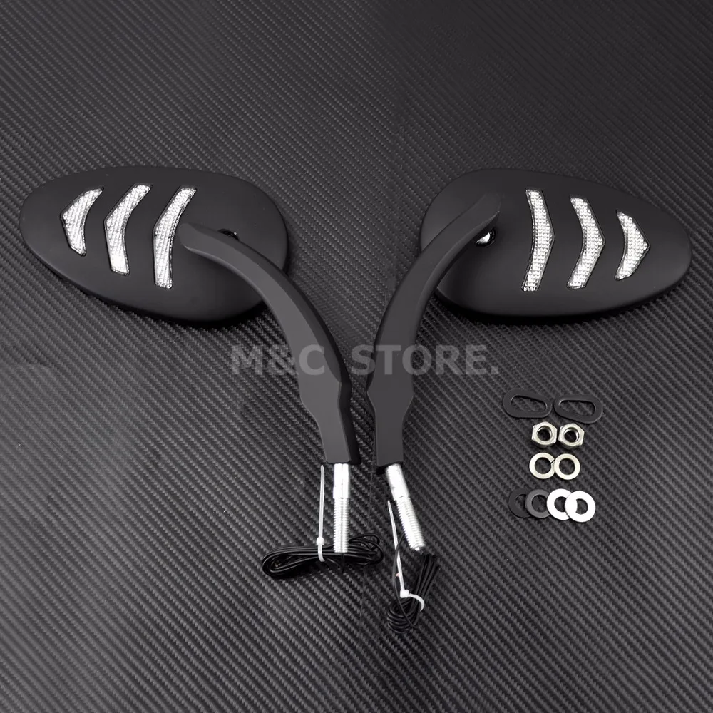 Боковые зеркала заднего вида для мотоцикла черный/хром Harley Dyna Street Bob FXDB 2007 2017 Wide