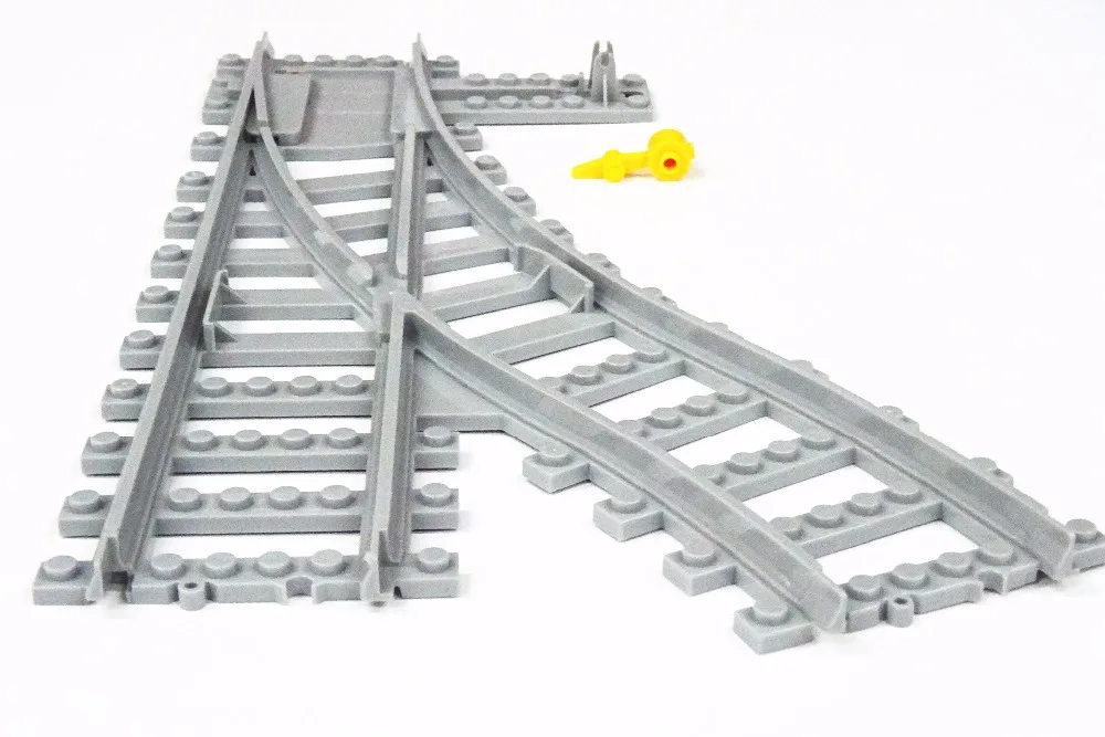 

20 Pcs/Lot City Trains Train Track Rail Straight Curved track rail Model Building Blocks Set Bricks Kids Toys Compatible