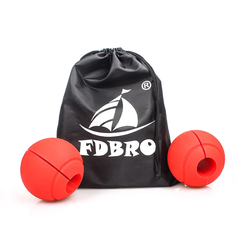 Ball Red FDBRO 1 пара штанги Грипсы гантели гири рукоятки толстые рукоятки тяги тяжелой атлетики поддержка противоскользящая защита колодки бесплатно - Цвет: Ball Red