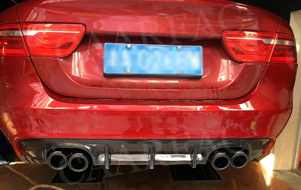 C Class углеродного волокна задний бампер для губ Диффузор для Jaguar XE Седан 4-дверный бампер автомобиля фартук Защитная панель из стеклопластика
