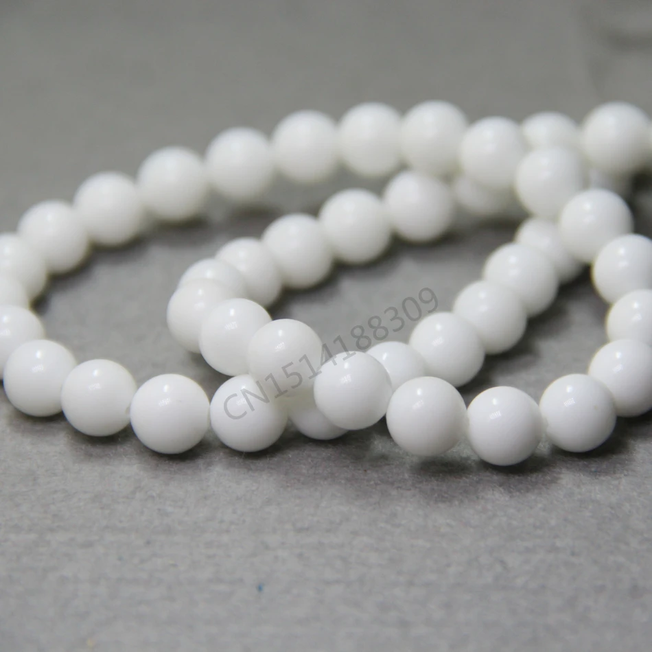 Модные аксессуары 8 мм белые Ониксовые шарики круглые сделай сам камни халцедона