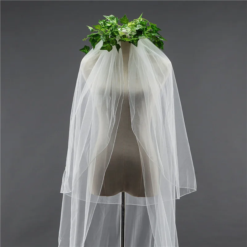 Angel Tree Simple Style Bridal Veils Wedding Accessories 3M Long 1.5M Width Two Layers Pencil Edge Tail Veil with Comb | Свадьбы и